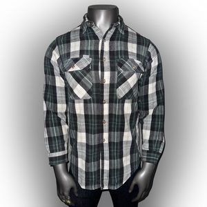 Carhartt Men’s Large Plaid Heavyweight Rugged Thick Cotton Button Up Shirt